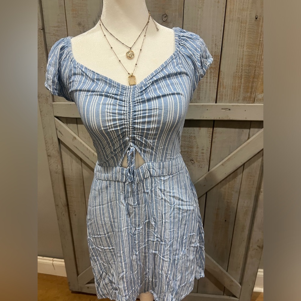 Aeropostale Blue/White Striped Keyhole Dress Size XS